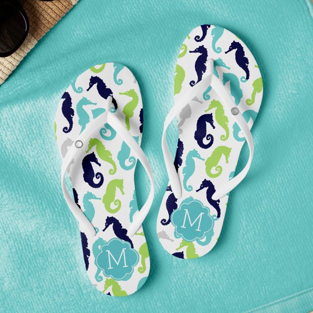 Hübsches Seepferdmuster Flip Flops (Von Creator hochgeladen)