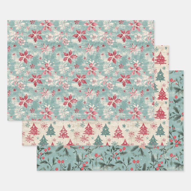 Hübsches Shabby Chic Weihnachten Geschenkpapier Set (Set)