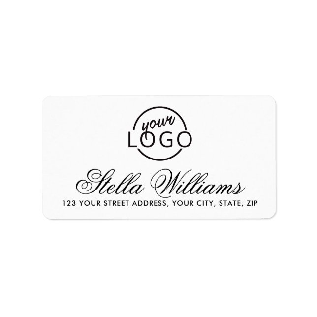 Hübsches Skriptbenutzerdefiniertes Logo oder Foto- Adressaufkleber (Vorne)