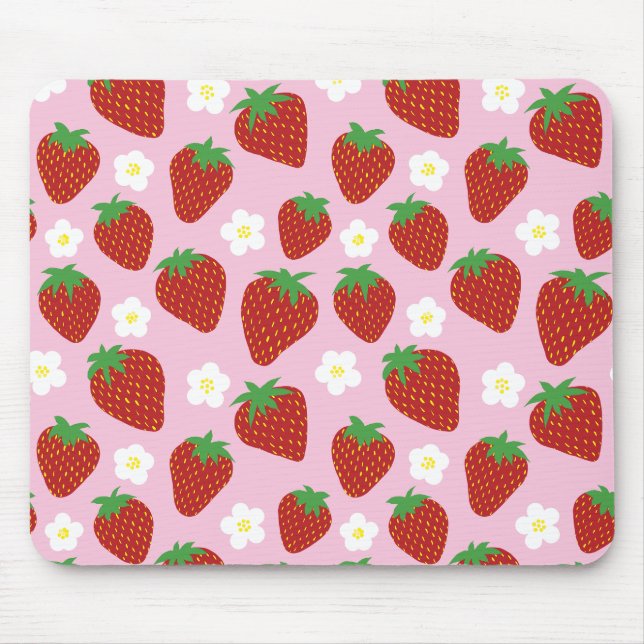 Hübsches Sommer-Erdbeermuster Mousepad (Vorne)