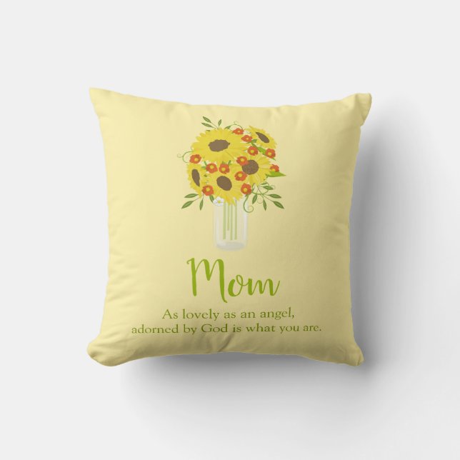 Hübsches SonnenblumenBouquet für die Mama Kissen (Vorderseite)