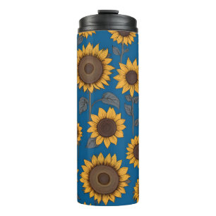 Hübsches Sonnenblumenmuster Thermosbecher