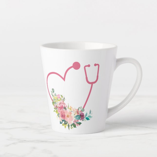 Hübsches Stethoskop Herz Milchtasse (Rechts)