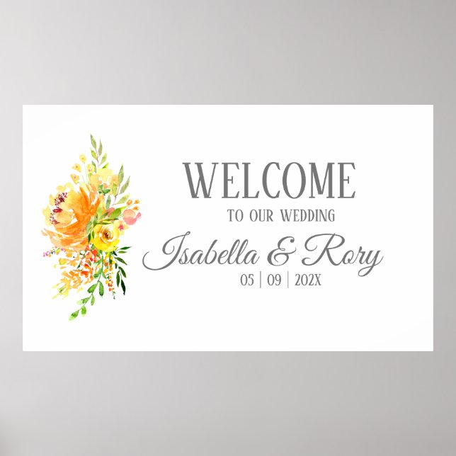 Hübsches Summer Bouquet Wedding Poster (Vorne)