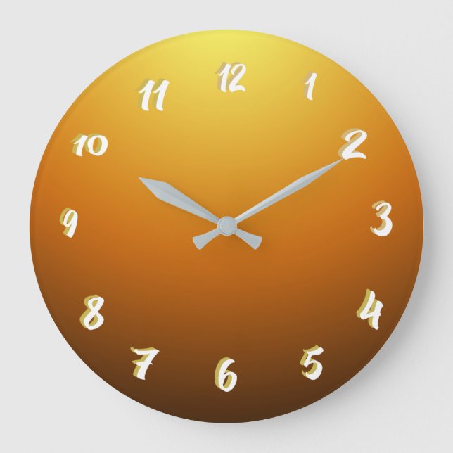 Hübsches Sunset Gold Große Wanduhr (Vorderseite)