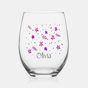 Hübsches Sweet Modern Blume Design Weinglas Ohne Stiel