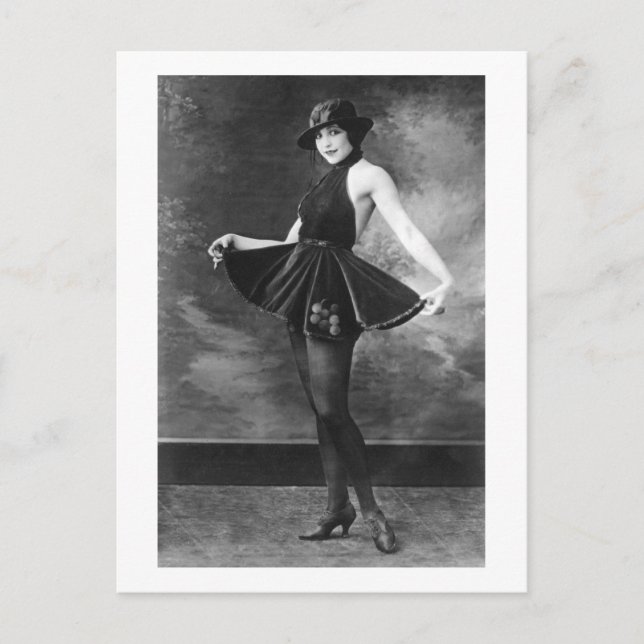 Hübsches Tanzmädchen der 1910er Postkarte (Vorderseite)