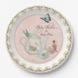 Hübsches Tee-Party Kinderdusche Party Dekoration Pappteller