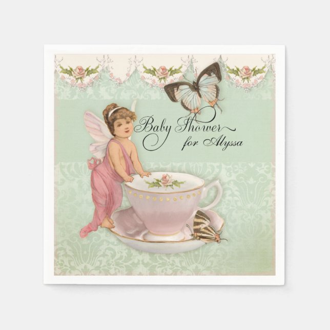 Hübsches Tee Tea Party Babydusche Dekoration Serviette (Vorderseite)