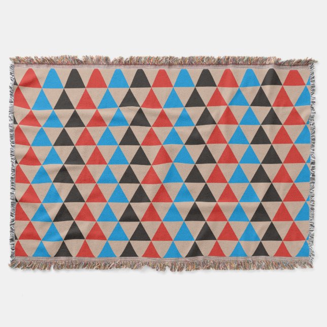 Hübsches Triangle-Muster schwarz blau + Ihre Idee Decke (Vorderseite)
