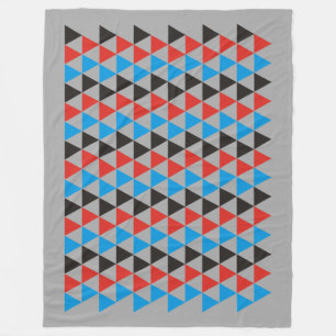 Hübsches Triangle-Muster schwarz blau + Ihre Idee Fleecedecke