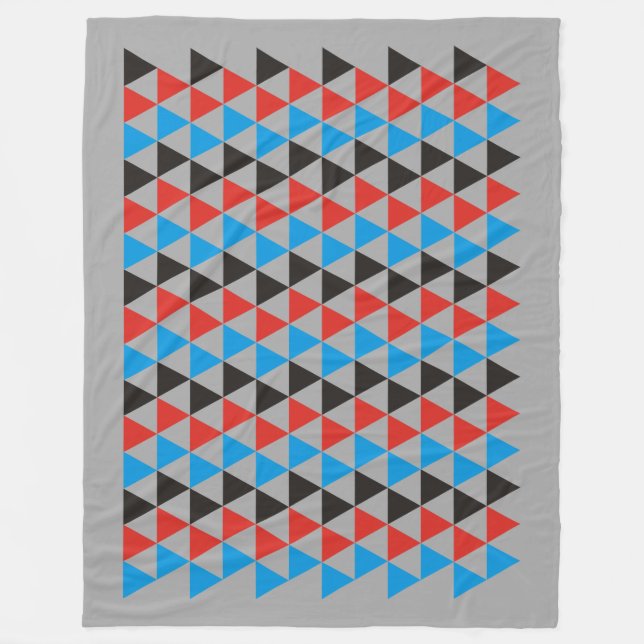 Hübsches Triangle-Muster schwarz blau + Ihre Idee Fleecedecke (Vorderseite)