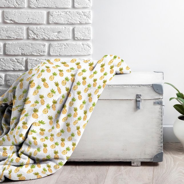 Hübsches tropisches Aquarell-Ananas-Muster Fleecedecke (Pineapple Pattern Fleece Blanket)
