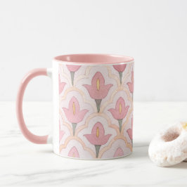 Hübsches Tulpenmuster Klassisch farbig Wasserfarbe Tasse