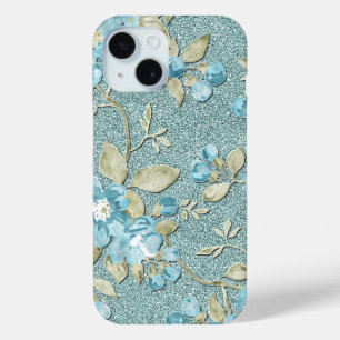 Hübsches Türkis-Blau-Floralmuster-Aquarell Case-Mate iPhone Hülle