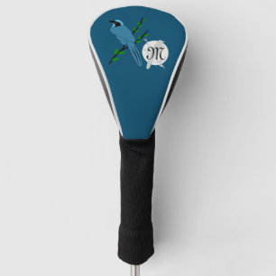 Hübsches Türkis-Jay Bird-Monogramm Golf Headcover