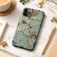 Hübsches türkisfarbenes Chic Retro Paisley Blumenm