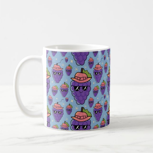 Hübsches und einzigartiges Traubendesign Kaffeetasse (Links)