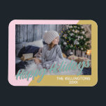 Hübsches und modernes geometrisches Happy Holidays Magnet<br><div class="desc">Fügen Sie einige mit diesem Hübschen und modernen geometrischen Happy Holidays Foto Magnet,  personalisiert mit Ihrem Lieblings-Foto.</div>