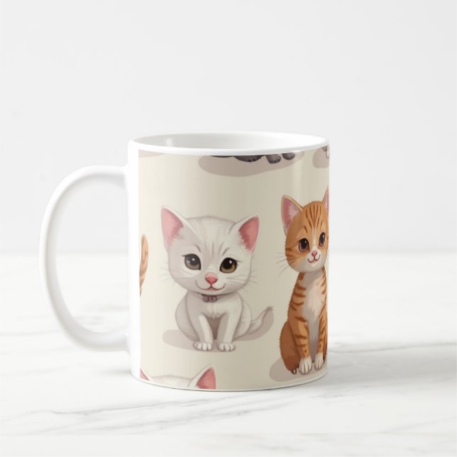 Hübsches und niedliches Kätzchen Kaffeetasse (Links)
