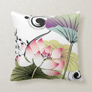 Hübsches und stilvolles, asiatisch  Lotus-Kissen Kissen