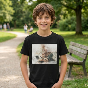 Hübsches und süßes Kätzchen schlafendes Wasserfarb T-Shirt