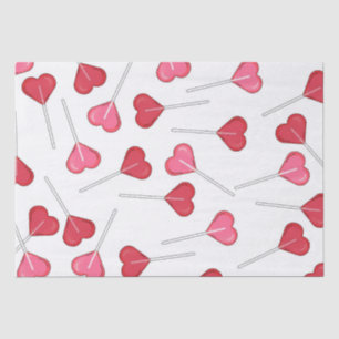 Hübsches Valentine Rotes Herz   Lollipop Muster Seidenpapier