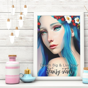 Hübsches verzaubertes Mädchen mit Blume   Fairy Ta Poster