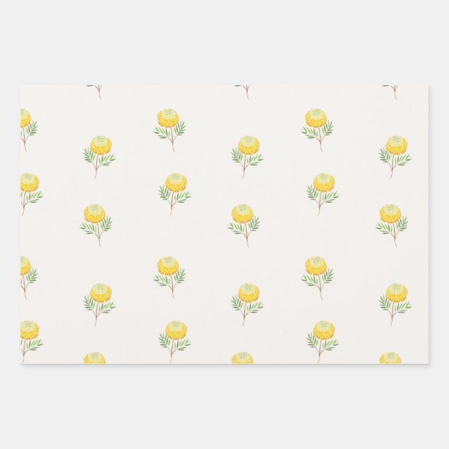 Hübsches Vintages Blumengeschenk Wrap Set Geschenkpapier Set (Vorderseite)