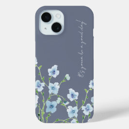 Hübsches Wasserfarben-Blumenmuster in Blau Case-Mate iPhone Hülle