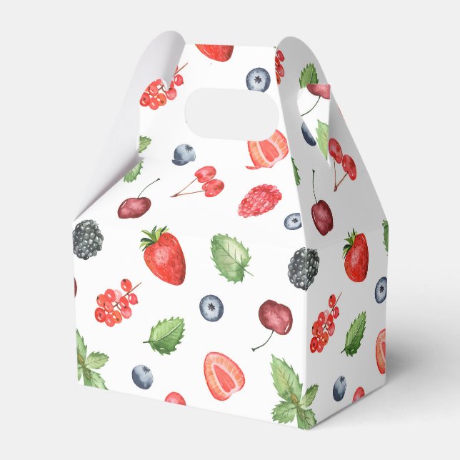 Hübsches Watercolor Berry Muster Geschenkschachtel (Vorderseite)