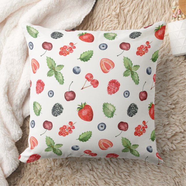 Hübsches Watercolor Berry Muster Kissen (Decke)