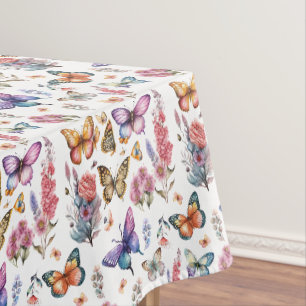 Hübsches Watercolor Butterfly Blumengarten Muster Tischdecke