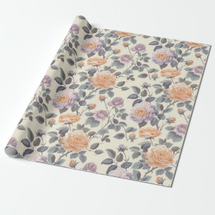 Hübsches, weiches und orangefarbenes Blumendesign Geschenkpapier