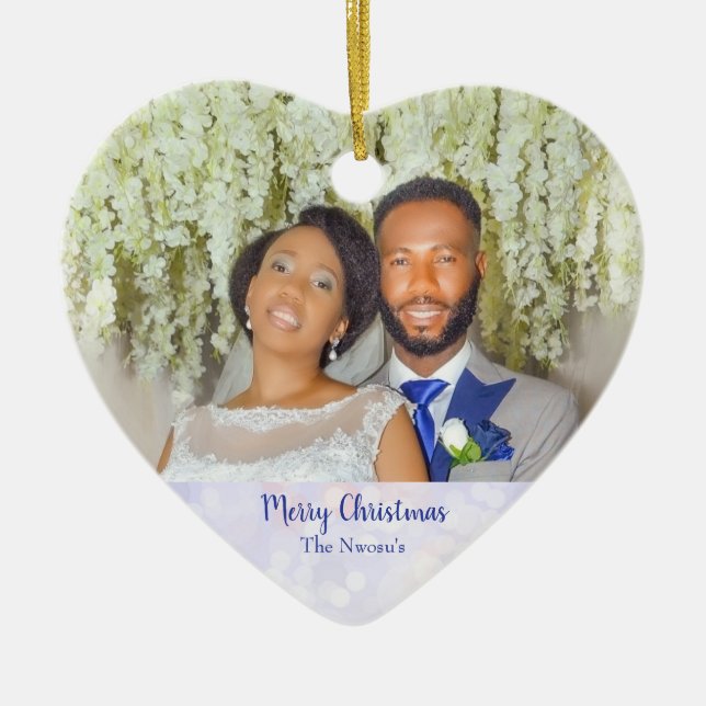 Hübsches Weihnachts-Foto Keramik Ornament (Vorne)