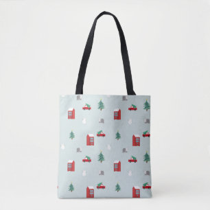 Hübsches Weihnachtsdorf-Muster Tasche