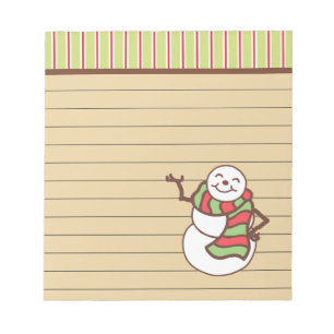 Hübsches Weihnachtsferien-Schneemann-Notizblock-Ge Notizblock