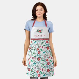 Hübsches Weihnachtsgebirgsmuster Name Weiße Frauen Schürze