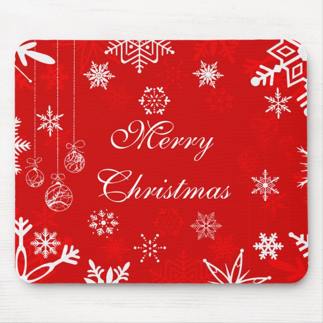 Hübsches Weihnachtsmousepad mit Schneeflocken Mousepad (Vorne)