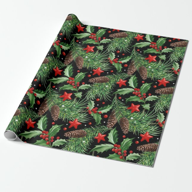 Hübsches Weihnachtsmuster Geschenkpapier (Ungerollt)