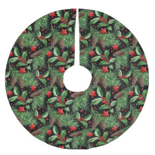 Hübsches Weihnachtsmuster Polyester Weihnachtsbaumdecke