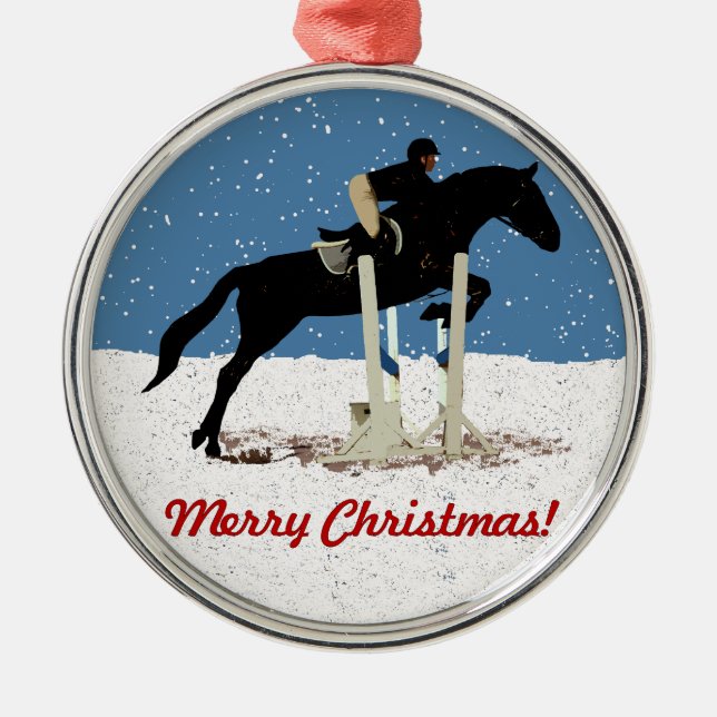 Hübsches Weihnachtspferd Ornament Aus Metall (Vorne)