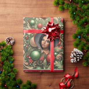 Hübsches Weihnachtswackelpapier mit Foto Geschenkpapier