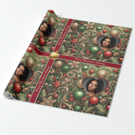 Hübsches Weihnachtswackelpapier mit Foto Geschenkpapier
