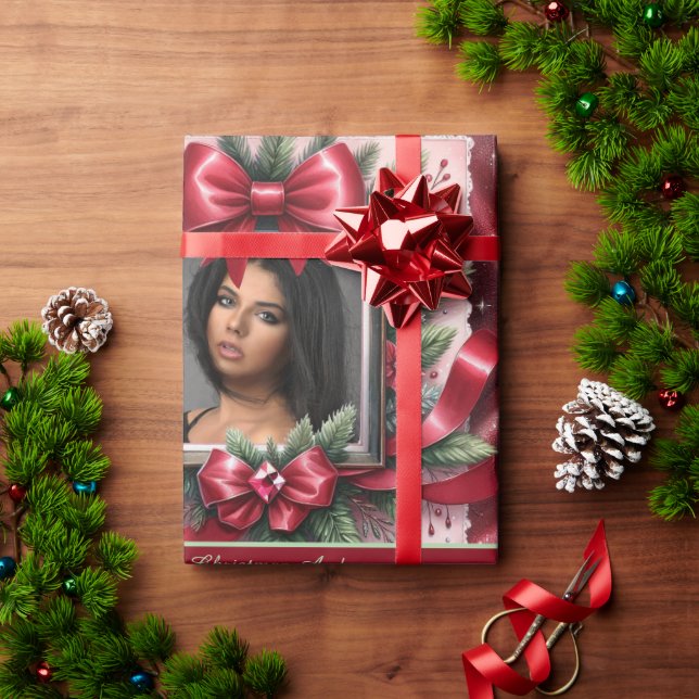 Hübsches Weihnachtswackelpapier mit Foto Geschenkpapier (Feiertagsgeschenk)