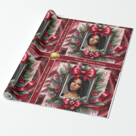 Hübsches Weihnachtswackelpapier mit Foto Geschenkpapier