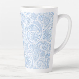 Hübsches weißes blaues Paisleymuster Milchtasse