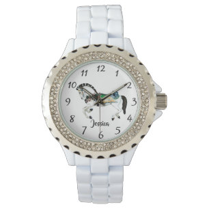 Hübsches Weißes Karussell Armbanduhr
