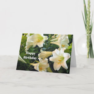 Hübsches weißes Osterlilien Blumengebirge Foto Geb Karte
