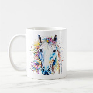 Hübsches Weißes Pferd Personalisiert Kaffeetasse